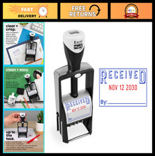 Heavy Duty Self-Inking Date Stamp - Blue/Red, Received - Office Supply Tool