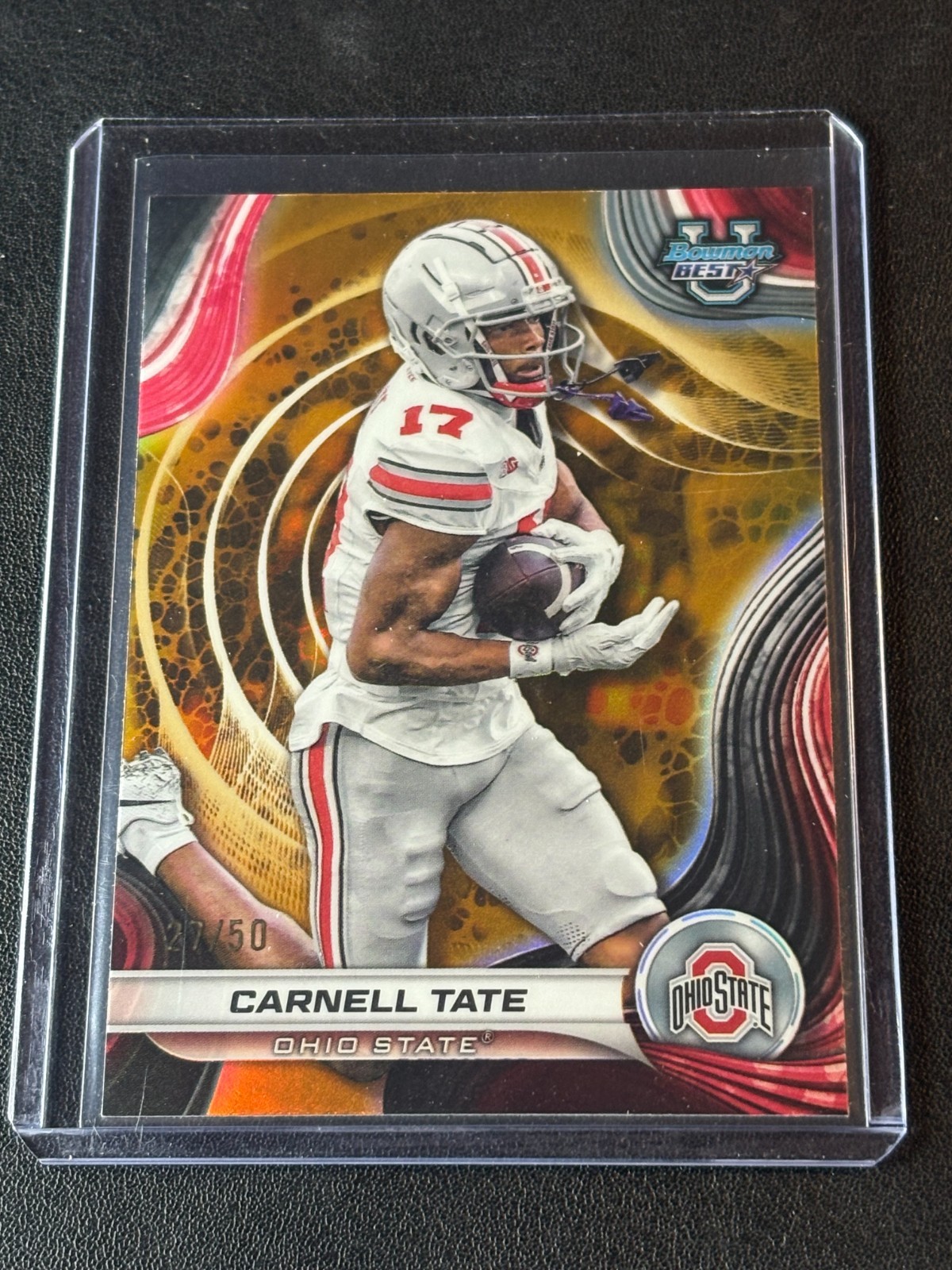 2024 Bowman's Best University Gold Refractor /50 Carnell Tate Ohio State OSU