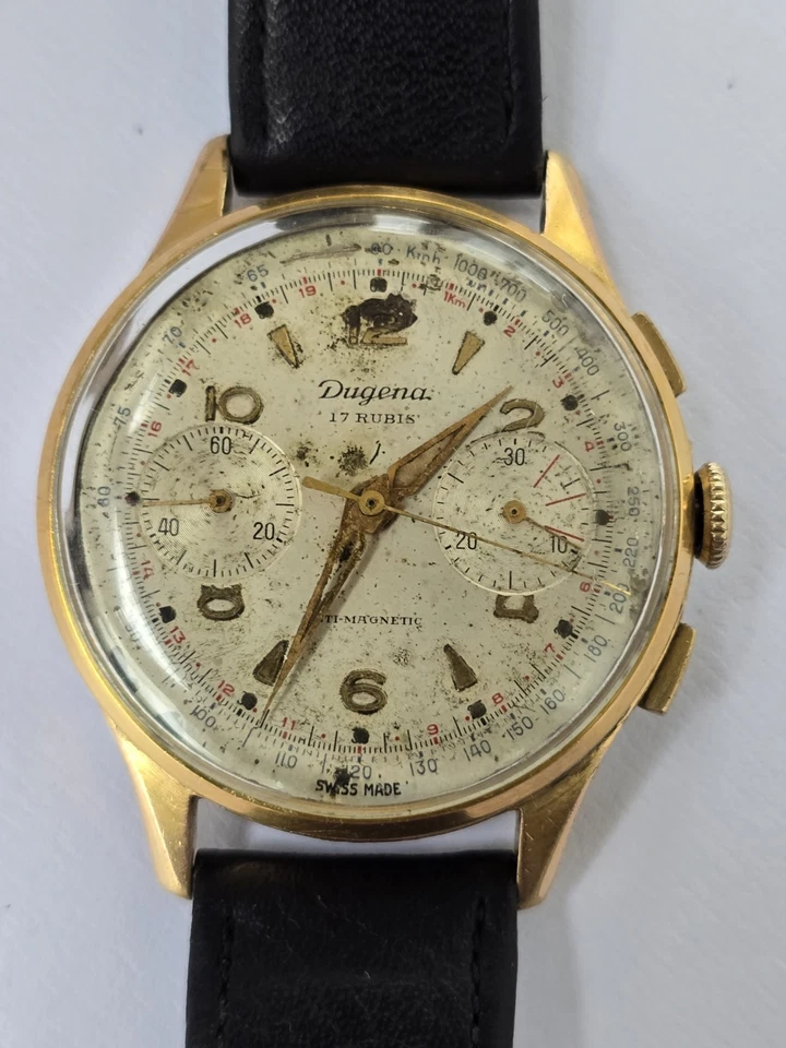 Vintage Watch Dugena Chronograph Mechanic Retro Made In Swiss Mens Original - Image 2 of 4