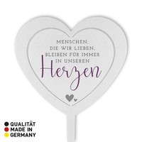 Dolorino Grabstecker Herz 'Menschen Die Wir Lieben...', Wetterfester Edelstahl