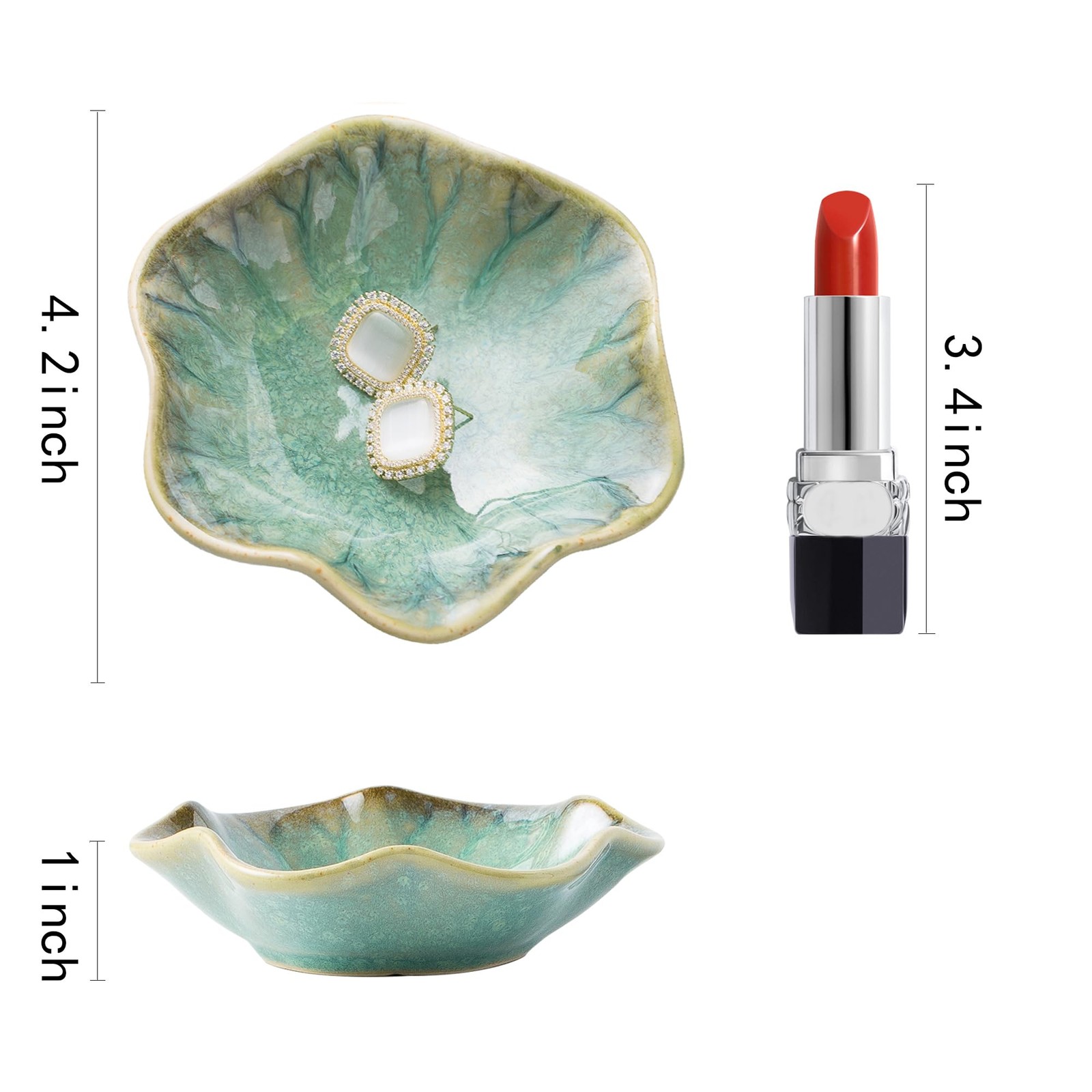 Ceramic Ring Dish, Jewelry Dish Holder, Small Trinket Tray Plate for Earrings Ri