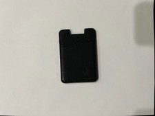Minimalist Black Leather 2-Slot Card Holder Slim Front Pocket Wallet   Used