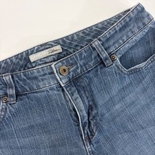Chicos Platinum Jeans Womens Size 1 Short Blue Denim Straight Leg Medium Wash