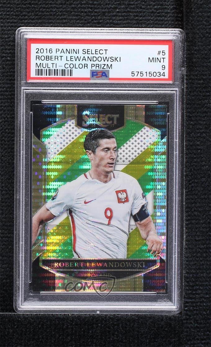 2016 Panini Select Terrace Multi-Color Prizm Robert Lewandowski PSA 9 MINT 00e8