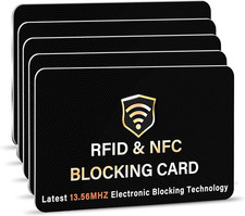 5 Pack RFID Blocking Card for Credit Debit ID Card, Black