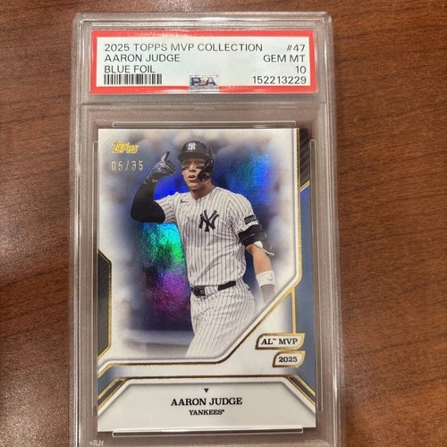 2025 Topps MVP Collection Aaron Judge Blue Foil /35 PSA 10