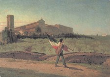 35-4B) CARTOLINA ALINARI FRANCESCO SAVERIO ALTAMURA BANDIERA ITALIANA FIRENZE