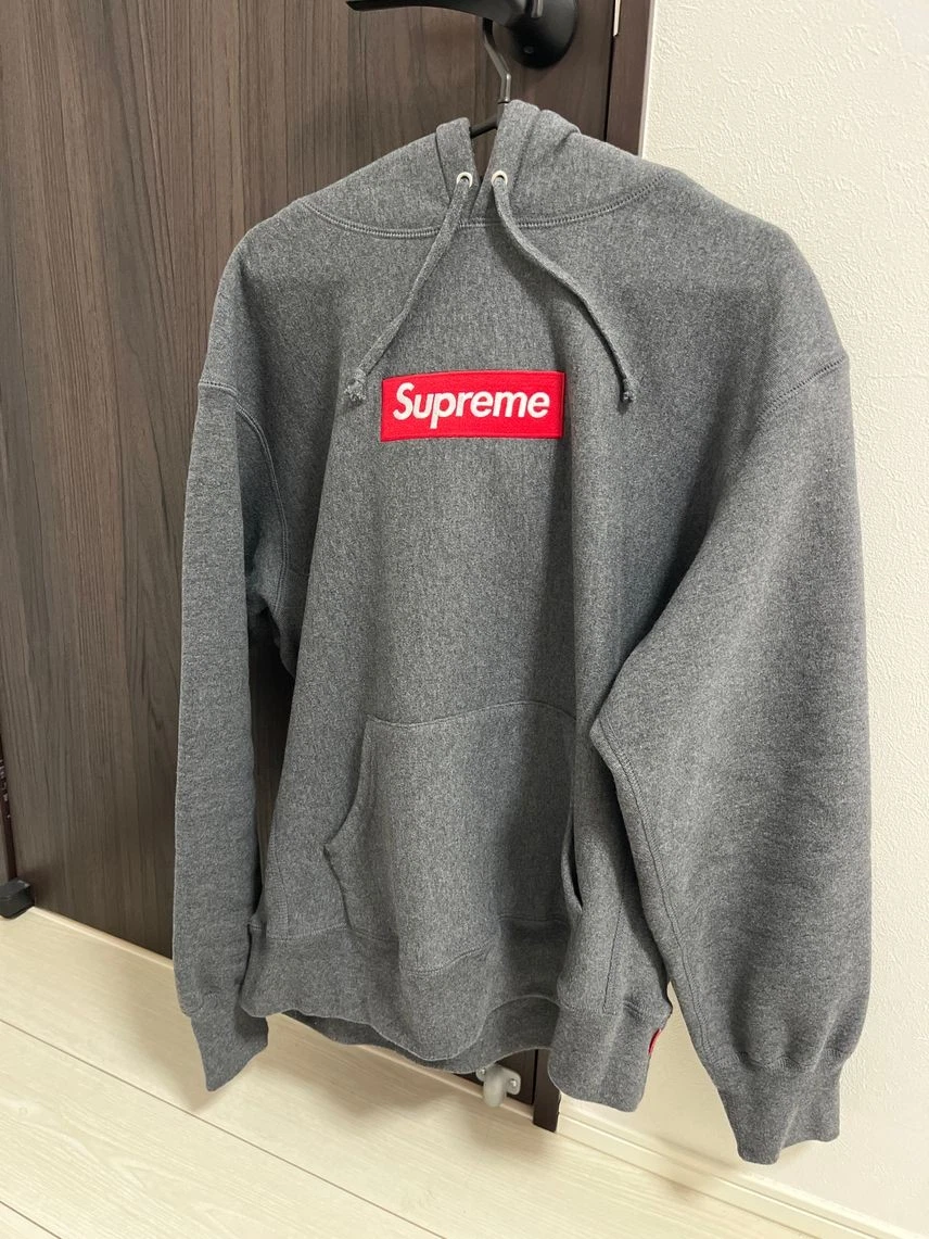 Sweat à capuche Supreme Box Logo anthracite 21Fw