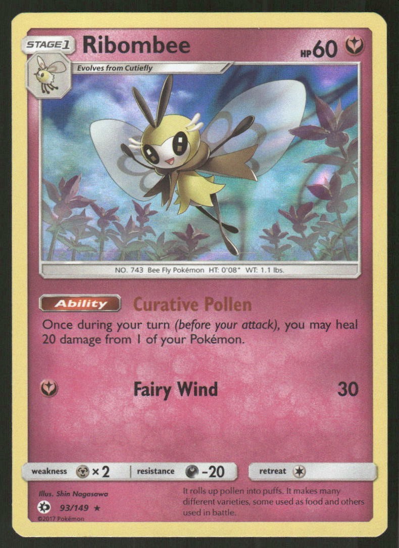 Pokemon Tcg Ribombee #93 Pokemon Sun & Moon NM