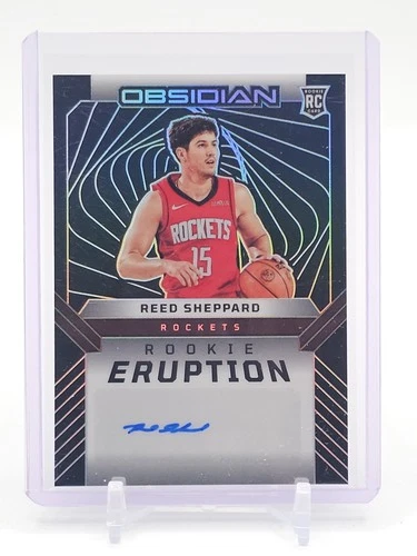 REED SHEPPARD 2024-25 OBSIDIAN ROOKIE ERUPTION ROOKIE AUTO /149 #REA-SHP Q0358