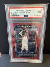 2023-24 Panini Prizm Draft Picks - Victor Wembanyama Red Ice Prizm (RC) PSA 9