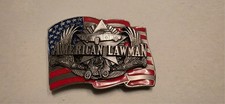 American Lawman G&uuml;rtelschnalle Vintage 1992 Siskiyou Buckle USA Polizei M-6 Flag
