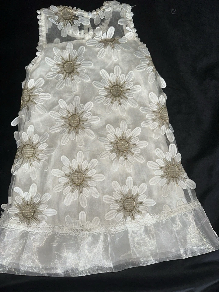 Vestido floral 3D blanco sin mangas Marie Nicole para niñas talla 2XL Foto 2 de 3