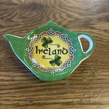 Emerald Isle Ceramic Teabag Holder IRELAND 4"x3-1/2"