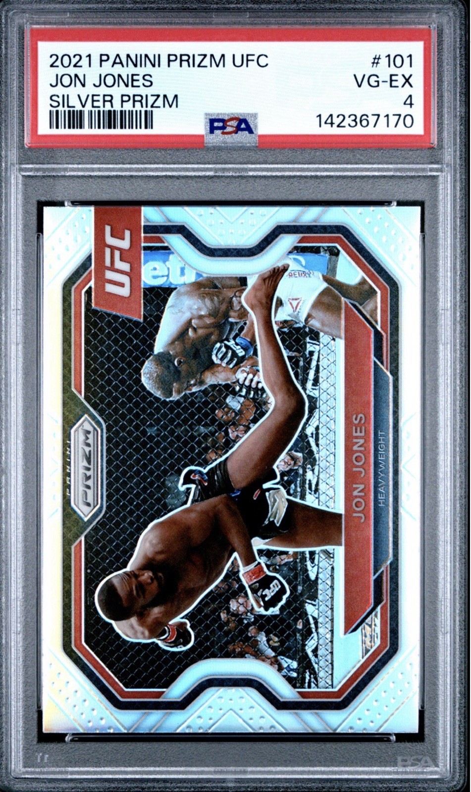 2021 Panini Prizm 1st Edition UFC Jon Jones Silver Prizm PSA 4 Pop 2 Rare Grade!