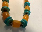 womens vintage necklace looks like amber and turquoise not sure 23 1/2 in. 4oz. — photo 2