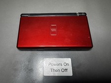 Nintendo DS Lite Crimson Red   Powers On Then Shuts Off   Hinge Damage