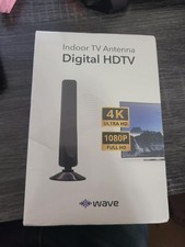Wave Indoor TV Antenna Digital HDTV 4K 1080P 120 Mile Range No Subscription New