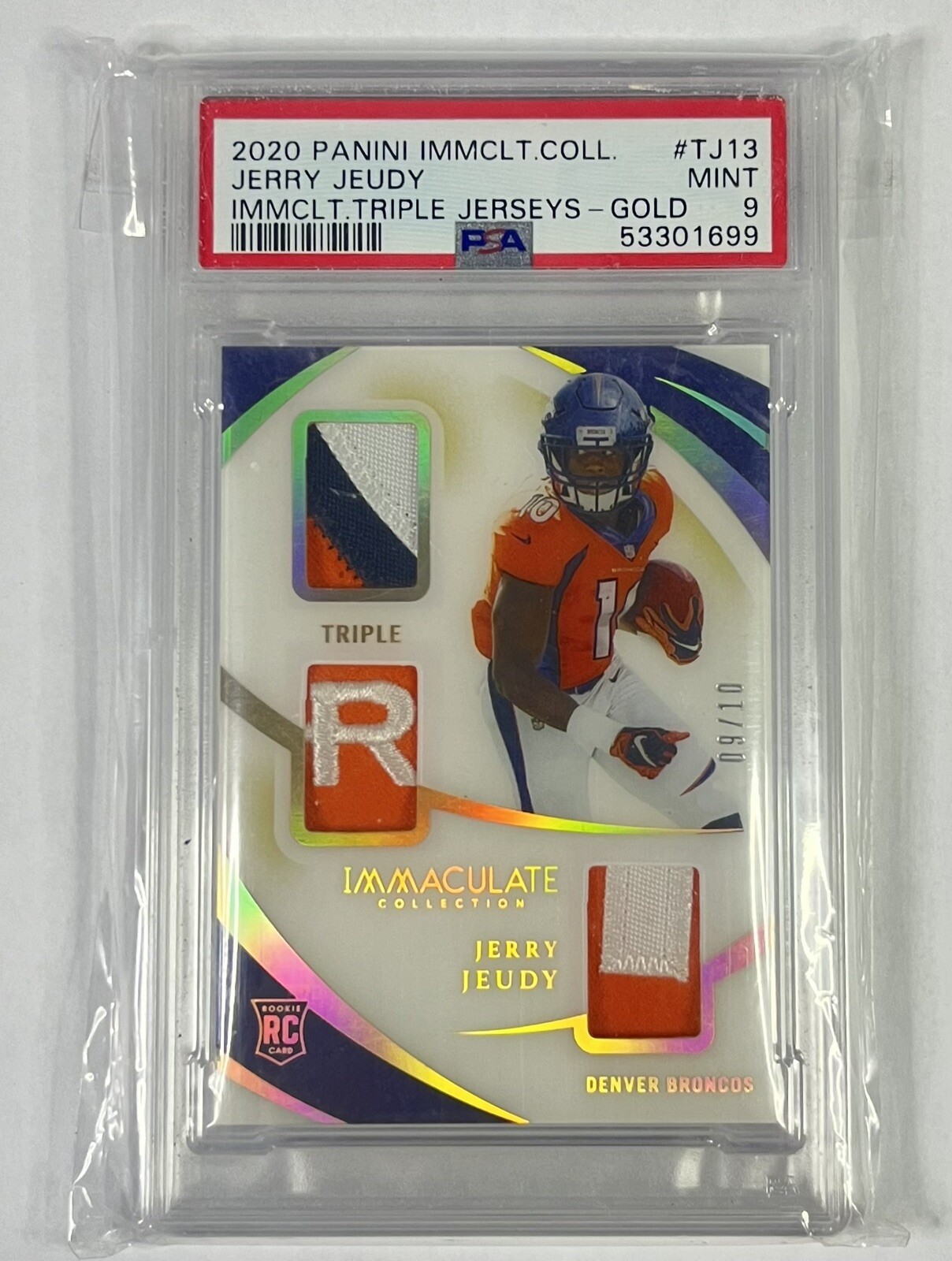Jerry Jeudy Panini Immaculate Collection Immaculate Triple Jerseys #TJ13 Gold