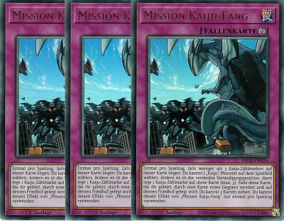 Yu-Gi-Oh 3x Mission Kaiju-Fang BROL-DE076 Ultra Rare 1. Auflage Playset