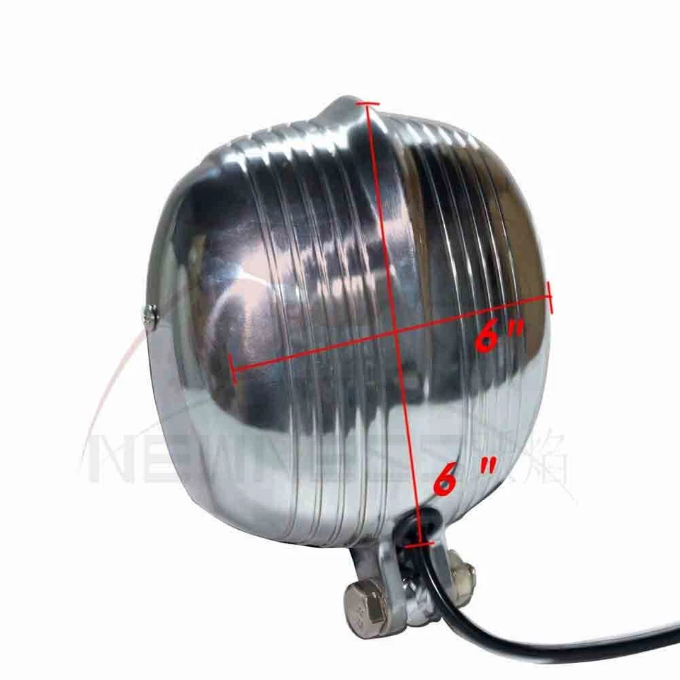 Lámpara de faro transparente pulido de motocicleta vintage haz sellado para Harley Chopper Foto 2 de 4