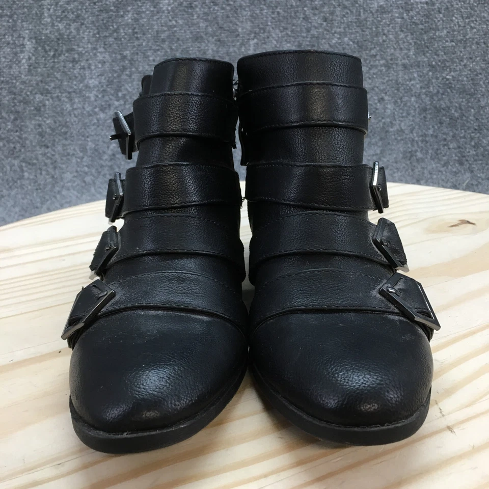 Sam & Libby Botas Mujer 6 Botines Tacones Hebilla Correas Cuero Negro Cremallera Foto 4 de 4