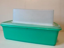 VTG Tupperware  #782-7 Jadeite Celery Vegetable Keeper 3 Pc Set + Cheese Keeper