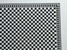 Dollhouse Miniature Tile Floor Black & White Checked Diamonds Squares 1:12 Scale