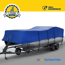Seal Skin Trailerable Pontoon Boat Cover, UV Resistant, Waterproof Protection
