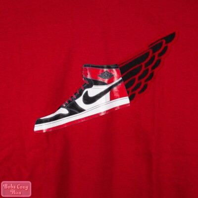 Jordan OG Black Toe Vintage Red Shirt Size L New With Tags | eBay
