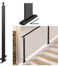 Muzata Slope Post Knee Wall 36"x1"x2" Adjustable Top Cable Railing Post PR11