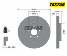 2 pieces brake disc PRO + TEXTAR 92277205 for Opel Astra K