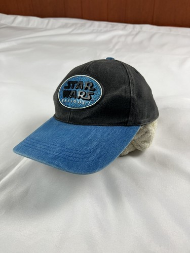 Star Wars Episode 1 Hat Vintage 90s 00s Lucasfilms Blue Black Strapback Disney - Picture 2 of 7