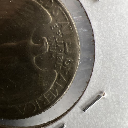 1969 D 25c Washington Clad Quarter Coin Clipped Planchet Error VF Circ - Picture 9 of 9