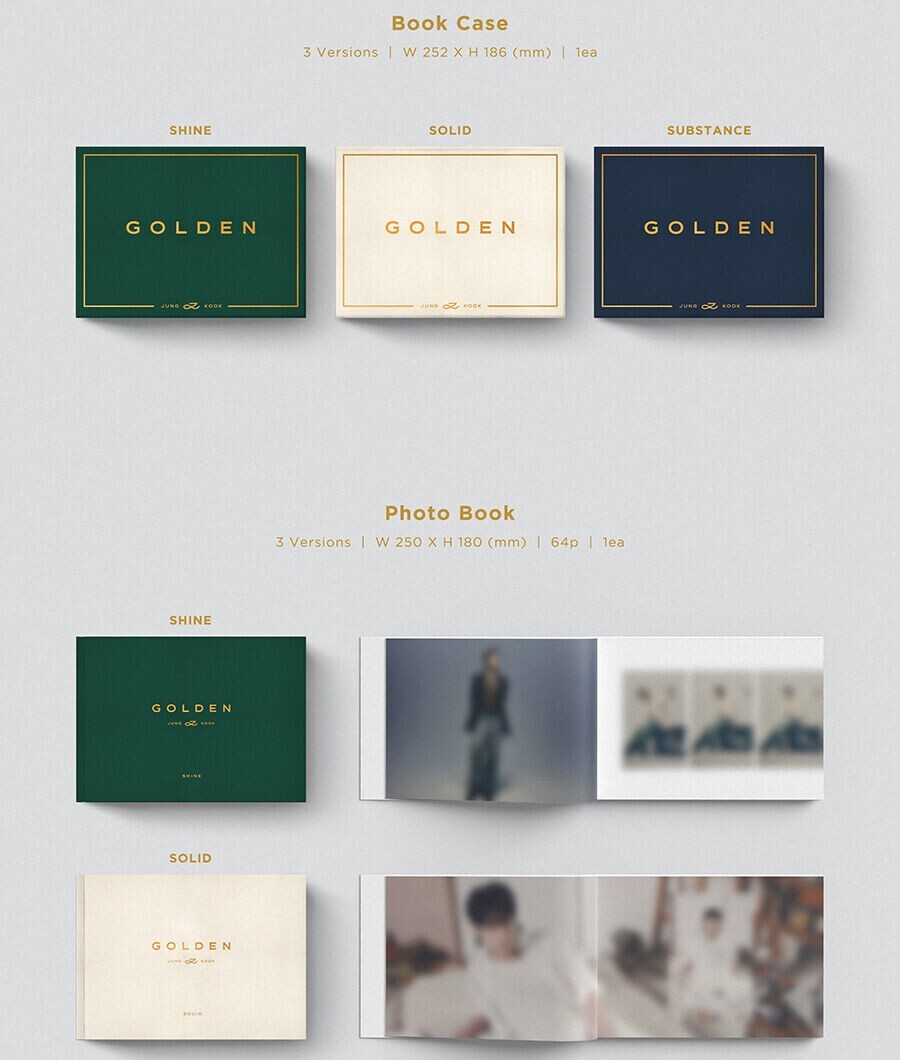 BTS JUNGKOOK [GOLDEN] Album RANDOM CD+Foto Buch+4 F.Karte+Poster+