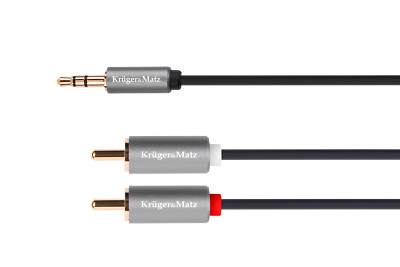 5901890033107 Kabel jack 3.5 wtyk stereo - 2RCA 1m Kruger&Matz Basic Krüger