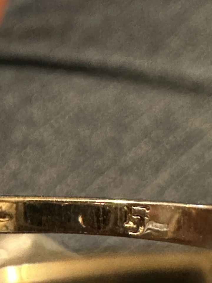 Joyas fragantes talla 7 redondo imitación ópalo tono plata anillo pedrería brillo Foto 4 de 4