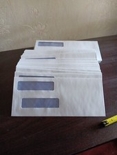 UNIVERSAL Double Window Check Envelope 8 5/8 3 5/8 x 8 5/8 White 165 Envelopes