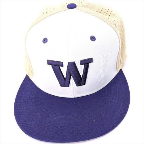 W Baseball Hat Cap Lid Purple White 