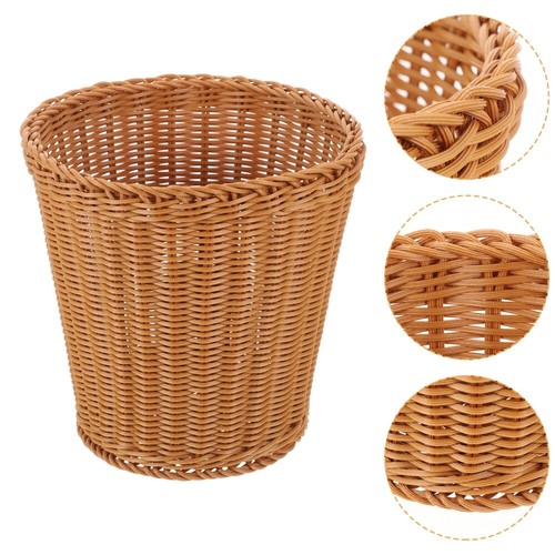 Bin Woven Trash Can Practical Storage Pastoral Style Basket - Picture 12 of 12