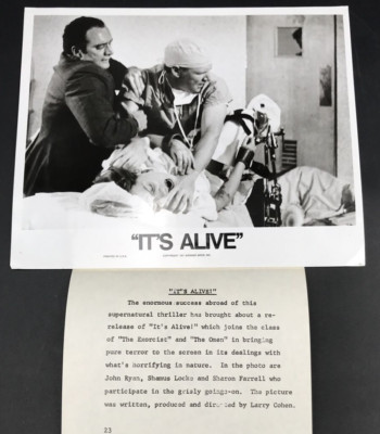 1974 John Ryan & Shamus Locke in IT'S ALIVE Horror Movie Press B&W Photograph