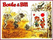 2002 France Block N°46** Stamp Day Boule Et Bill Comic Strips Luxury MNH