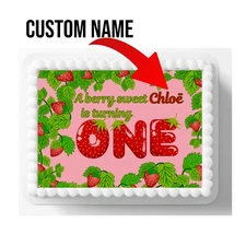 Sweet One Strawberry Custom Edible Image 