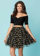 NEW W/TAGS HANNAH S BLACK/METALLIC GOLD 2 PIECE PARTY/PAGEANT/PROM DRESS SZ 4