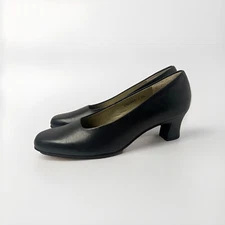 Mark Lemp Classics By Walking Cradles Women's Black Leather Pumps Size 7 4A