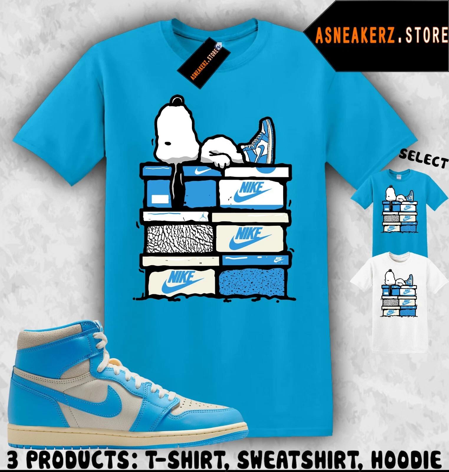 Shirt Match AJ 1 High UNC Reimagined Sneaker Matching Sneakerhead S Dog T-Shirt
Opens in a new windo