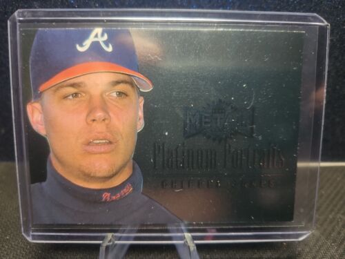 1996 Metal Universe Platinum Portraits Chipper Jones #5 Atlanta Braves - Picture 1 of 2