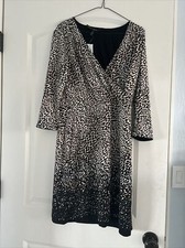 White House Black Market Black Tank Leopard Print Dress Size 8 Sahara