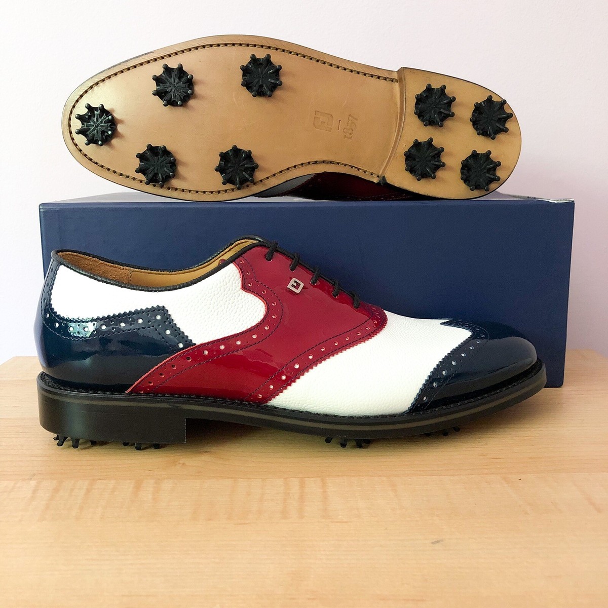 NEW FootJoy 1857 (Classics) Leather brogue shield tip golf shoes