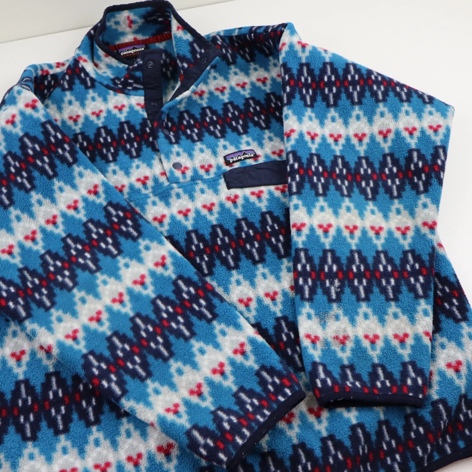 patagonia aztec forest carpet synchilla fleece snap-t pullover jacket